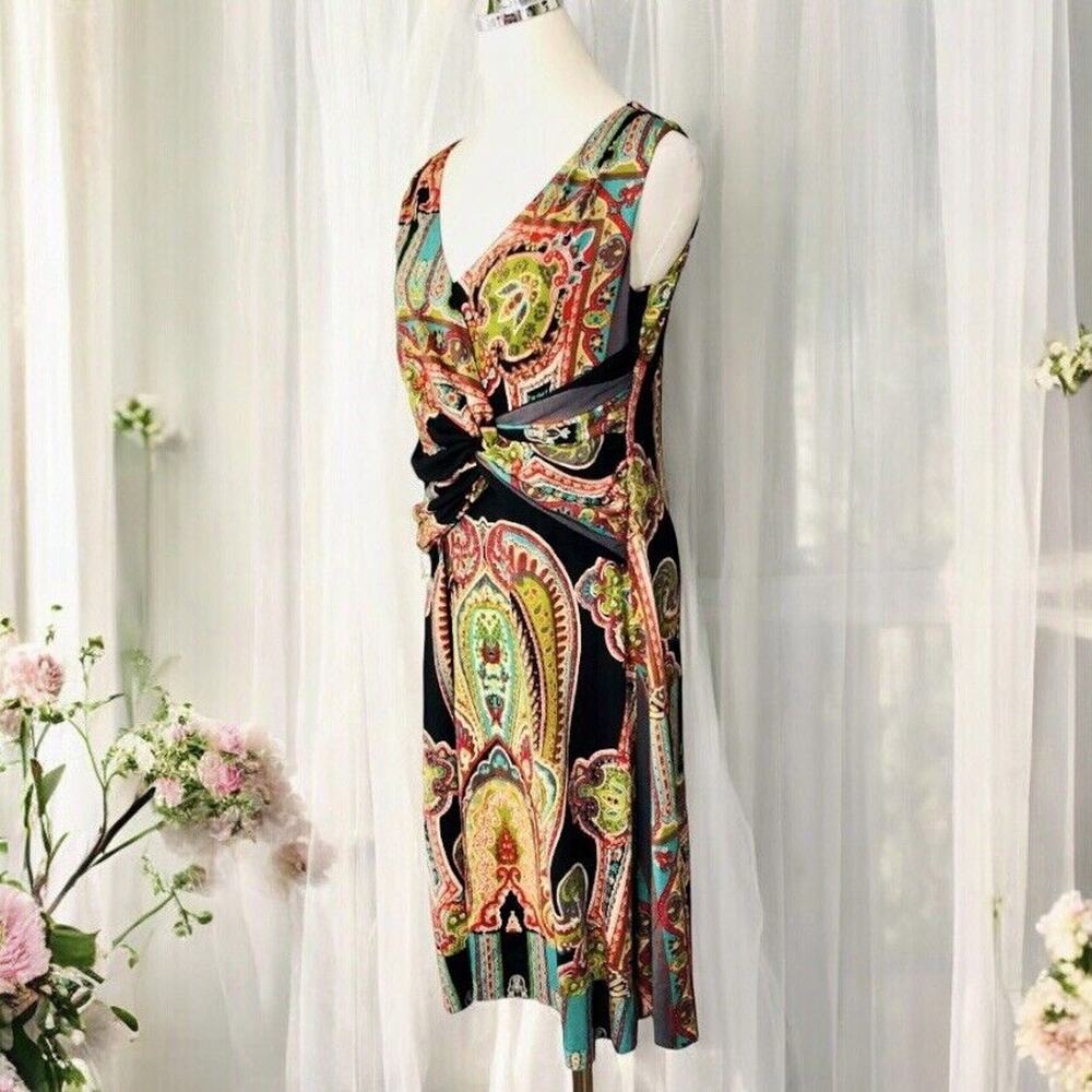 Tracy Porter Dress Paisley Sleeveless Stretch Popover Size Medium